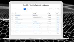 Financials SEC filing data widgets