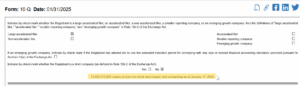 Form 10-K briefing about SEC Filing Data