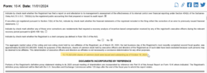 10-K Form SEC Filing Data