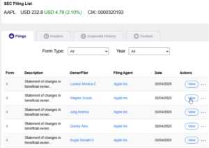 SEC Filing Products