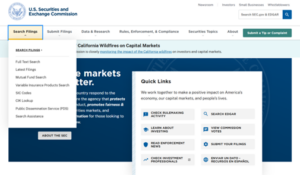 SEC Website Search Filings