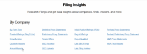 Filing Insights by SEC Filings