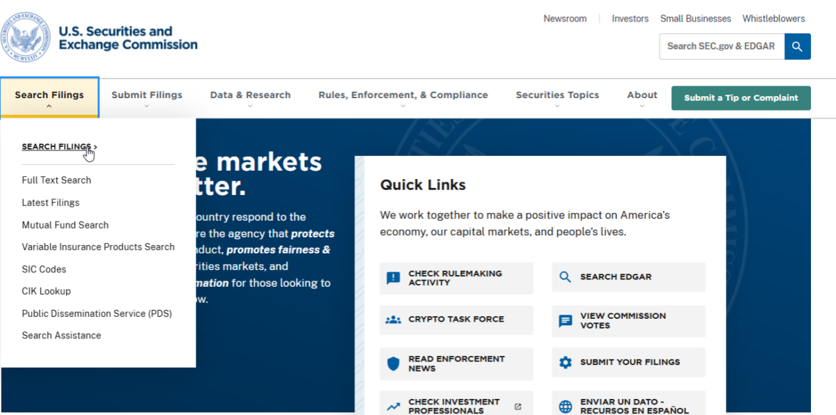 How to Search for a Specific 10-K Filing?