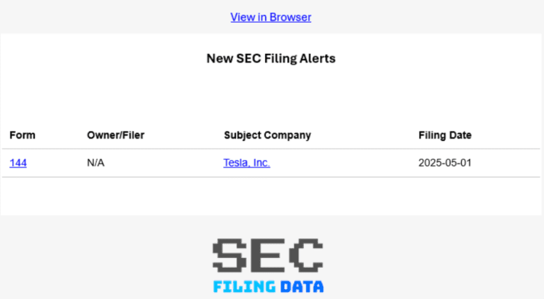 Free SEC Filing Alerts & EDGAR Notifications - SEC Filing Data