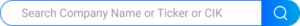 A search bar with the placeholder text "Search Company Name or Ticker or CIK" and a blue magnifying glass icon on the right, designed for quick SEC Edgar Search.
