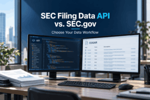SEC Filing Data API integration compared with direct SEC.gov data access.